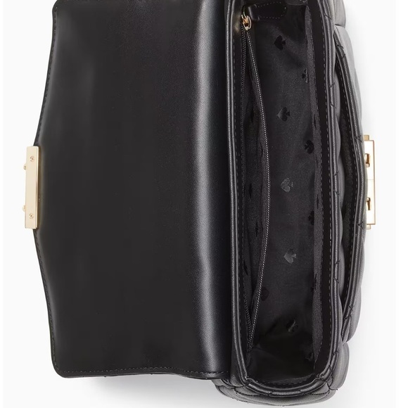 Kate Spade Carey Small Quilted Flap Shoulder Bag Black - Picture 5 of 6